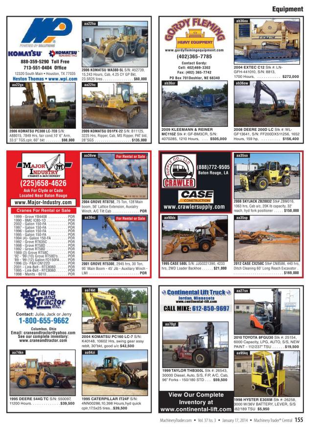 Machinery Trader Reproduction Of Material Earing In Machinery Trader Is Strictly Prohibited Without Express Prior Written Consent A Registered